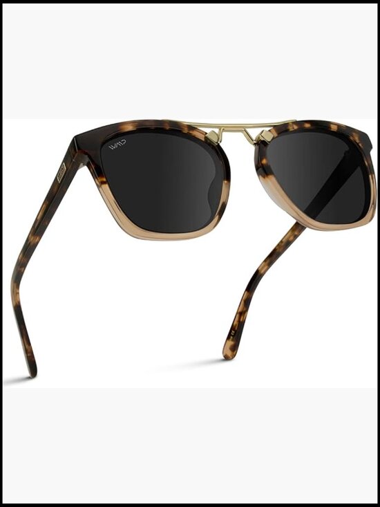 Oversized Square Polarized Sunglasses with Metal Double-Bar Bridge main image 4